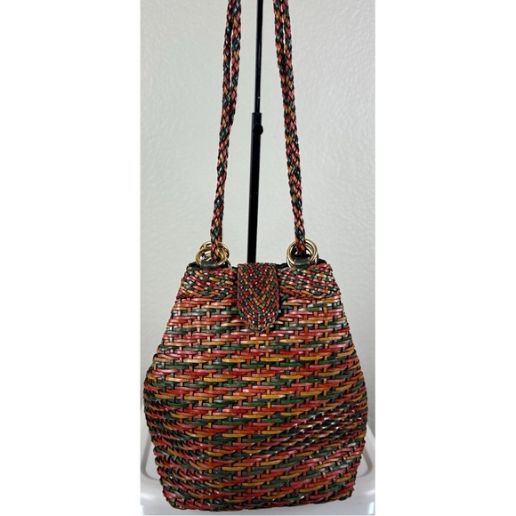 CEM 1990's vintage woven natural leather crossbody/shoulder bucket bag - Picture 15 of 16